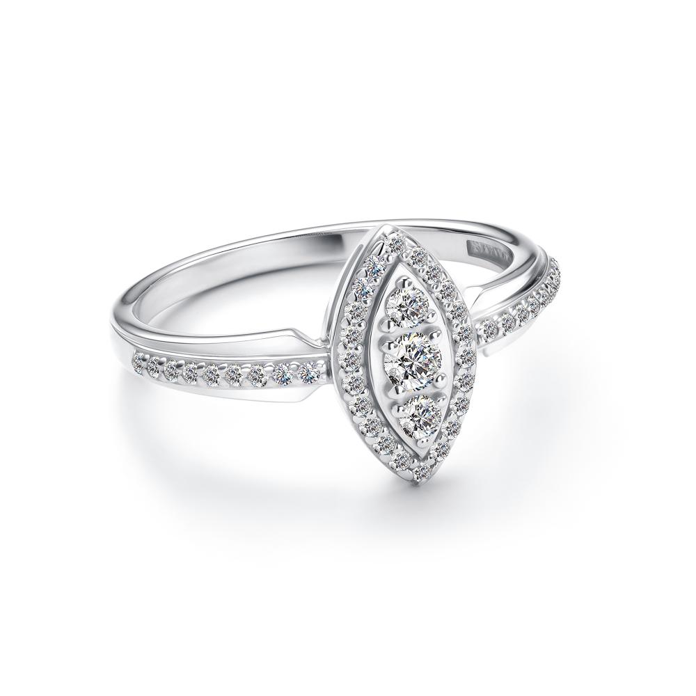 Кольцо из родированого серебра 925 пробы 01-4251/00КЦ-00