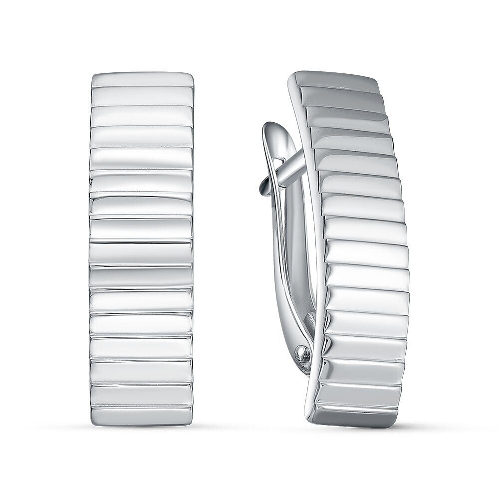 Серьги с английским замком женские из родированого серебра 925 пробы 3001029133