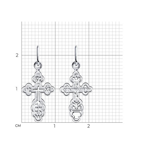 Крест из родированого серебра 925 пробы 94120016