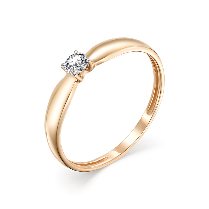 Кольцо из красного золота 585 пробы К4109-120 с бриллиантом