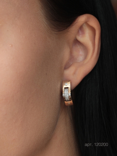 Серьги с английским замком женские из золота 585 пробы 120200