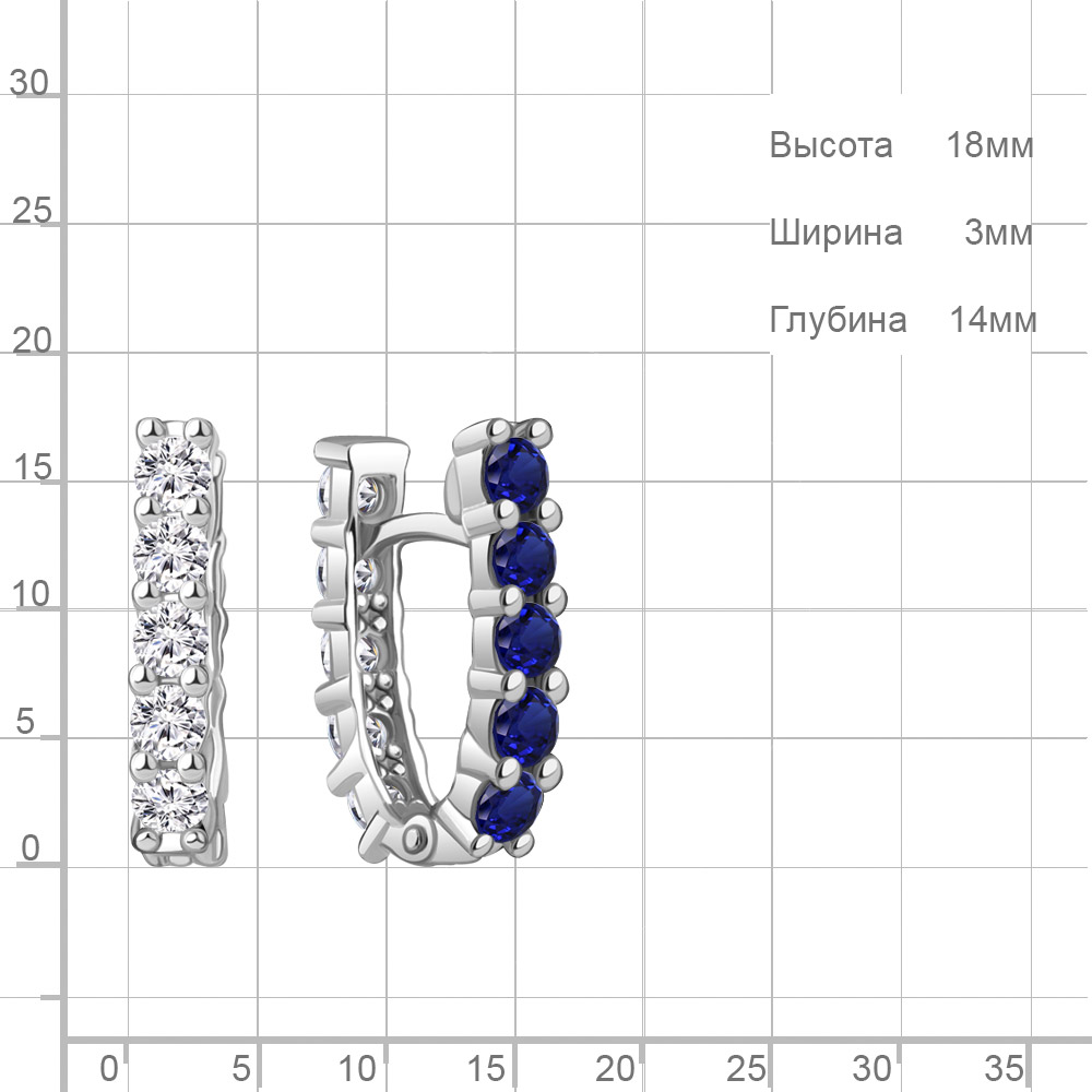 Серьги из серебра 49851АБ