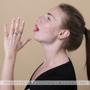 Кольцо из родированого серебра 925 пробы 1000028-00245