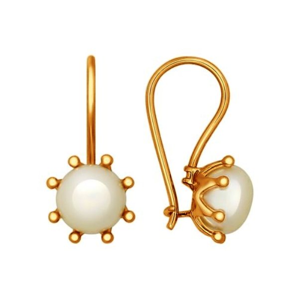 Серьги на петле женские из красного золота 585 пробы 792027