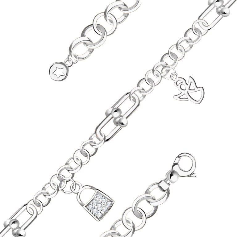 Браслет из серебра с070252   Черный