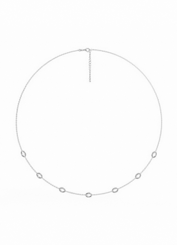 Колье из родированого серебра 925 пробы 0310473-00775