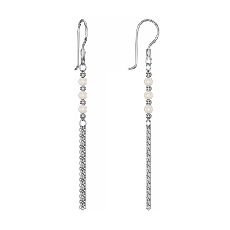 Серьги на петле женские из родированого серебра 925 пробы НС22-1860К9-3