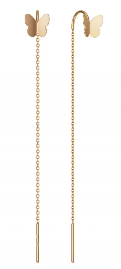 Серьги протяжки женские из красного золота 585 пробы НС12-1827