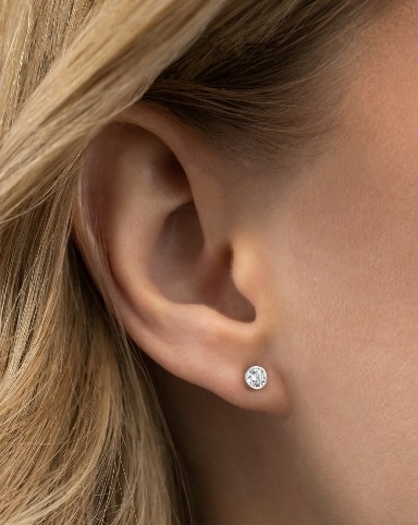 Пусеты из родированого серебра 925 пробы 6021529-00775