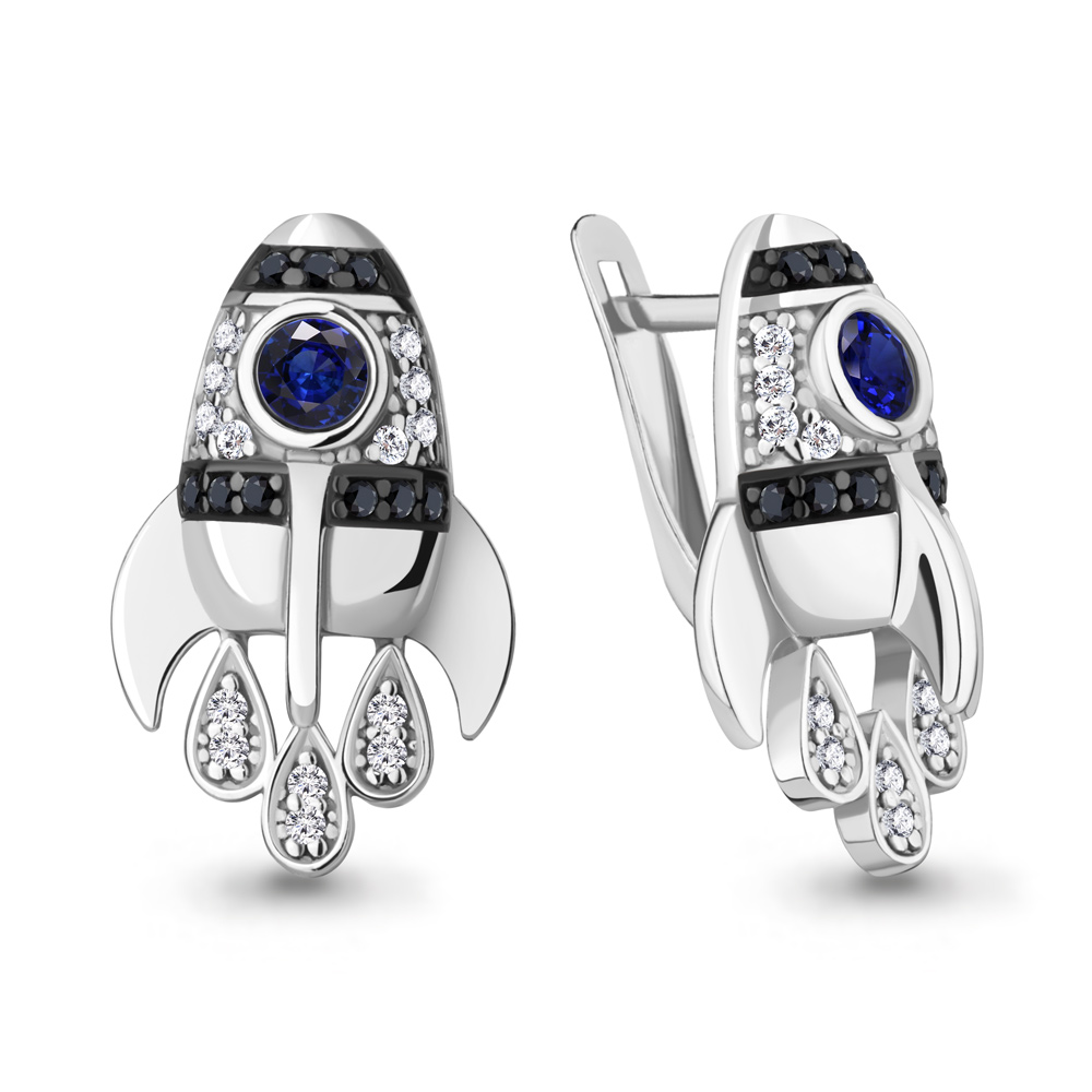 Серьги из серебра 49426АБЧ