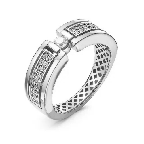 Кольцо из родированого серебра 925 пробы с110678