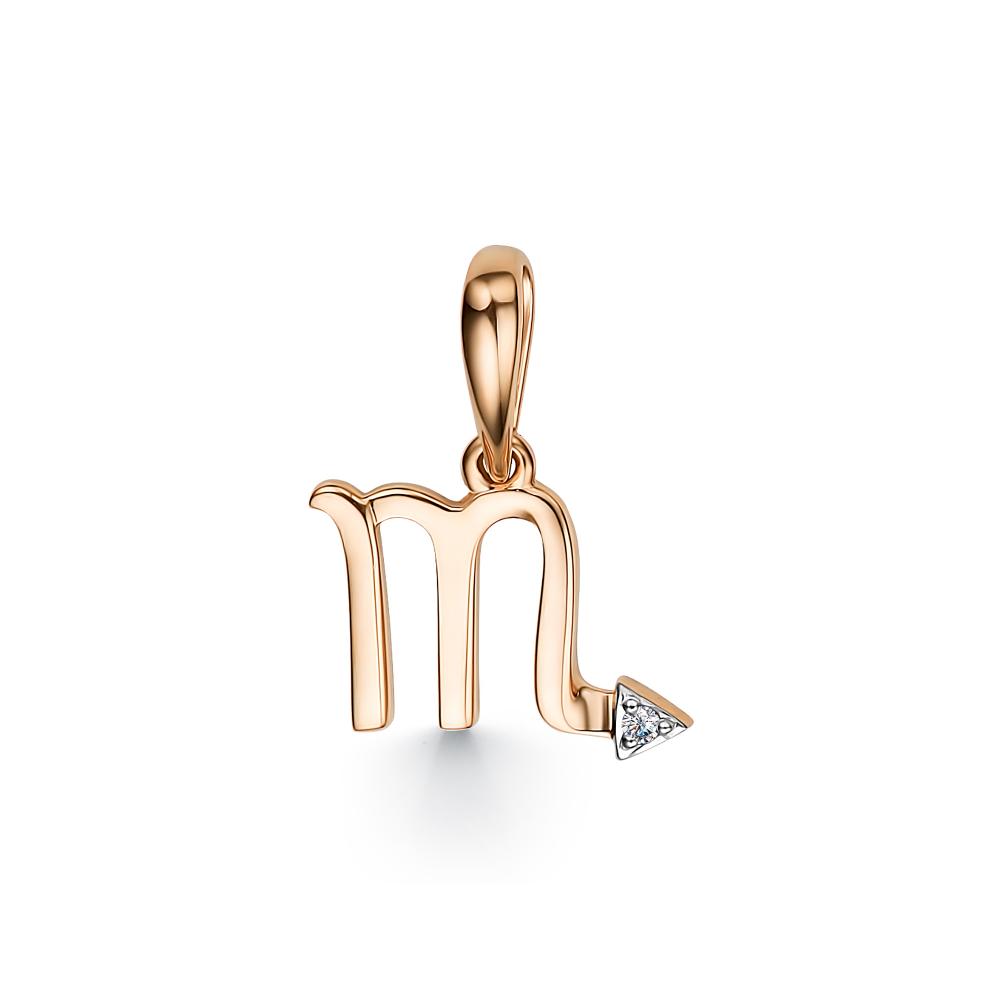 Подвеска из красного золота 585 пробы 34207-100 с бриллиантом