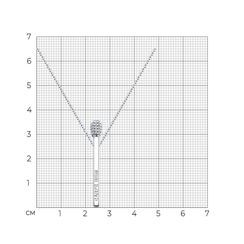 Колье из родированого серебра 925 пробы 94070343