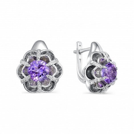 Серьги из серебра 02-0404/00АМ-00