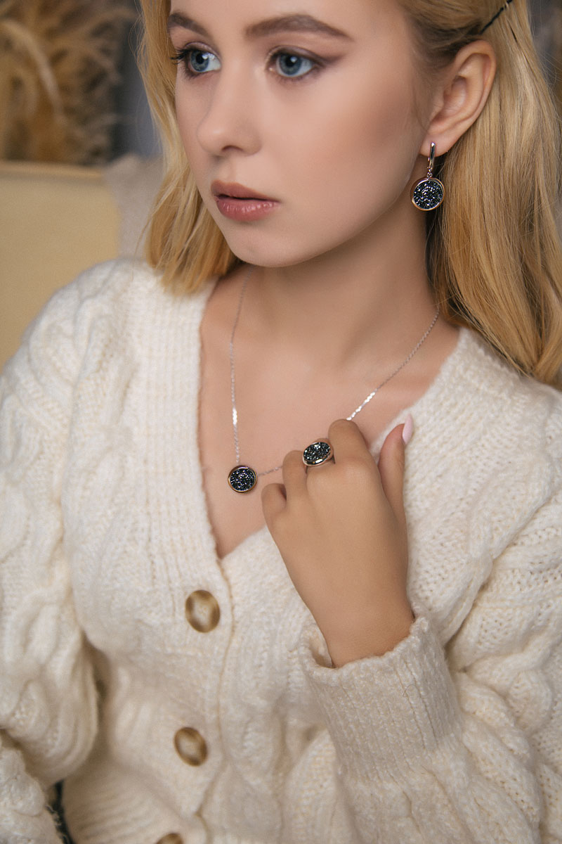 Кольцо из родированого серебра 925 пробы 94012430