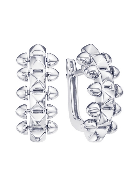 Серьги с английским замком женские из родированого серебра 925 пробы с120962