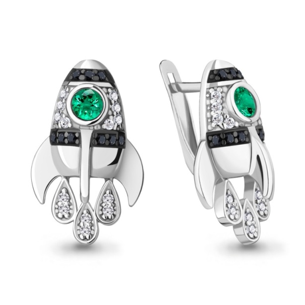 Серьги из серебра 49426АГЧ