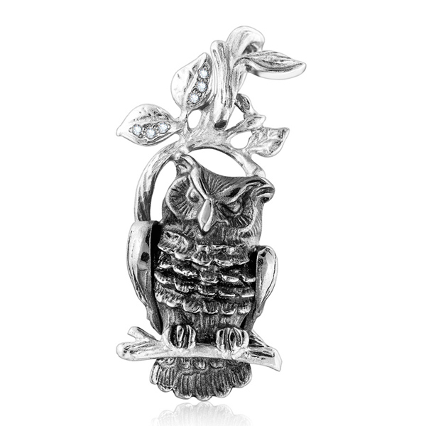 Подвеска из родированого серебра 925 пробы П-25029 Мудрость