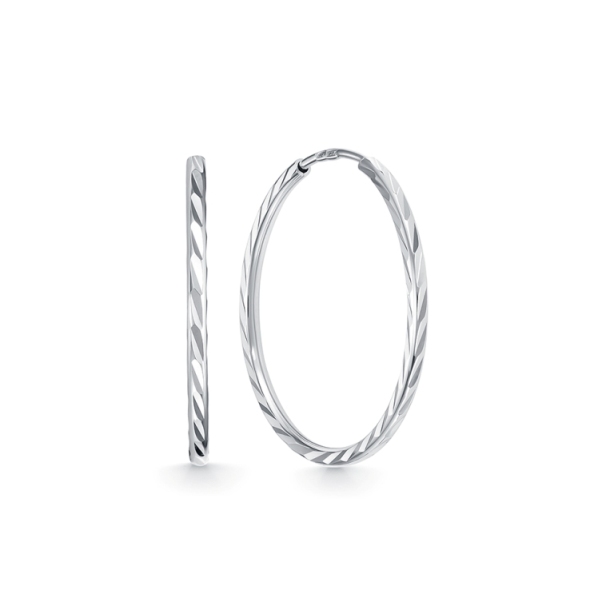 Серьги конго женские из родированого серебра 925 пробы с020025-4