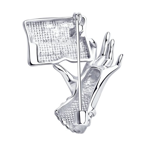 Брошь из родированого серебра 925 пробы 94040217