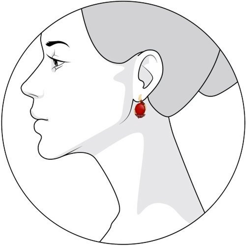 Серьги с английским замком женские из красного золота 585 пробы 724182