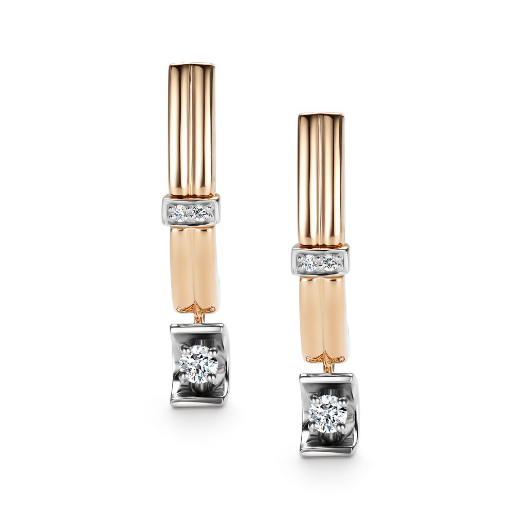 Серьги из золота 585 пробы 26501-100 с бриллиантами