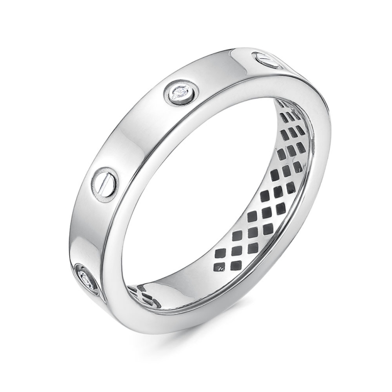 Кольцо из родированого серебра 925 пробы с110384