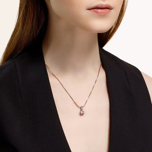 Подвеска из родированого серебра 925 пробы 89030001 с фианитом swarovski