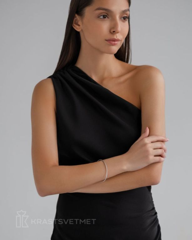 Браслет из родированого серебра 925 пробы НБ22-459-3 д. 1,2  , плетение: жгут