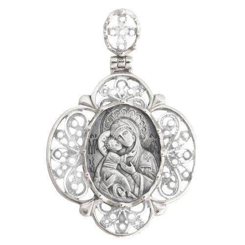 Икона Божьей Матери Владимирская из родированого серебра 925 пробы 37-ИКЛ110-23