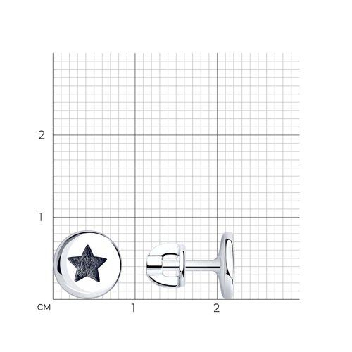 Пусеты из черненого серебра 925 пробы 95020086
