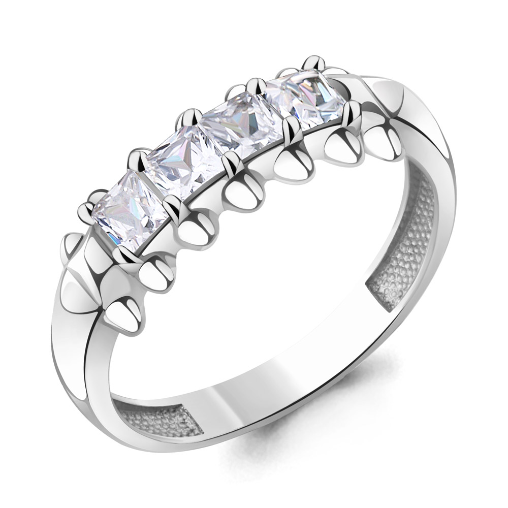 Кольцо из родированого серебра 925 пробы 600869