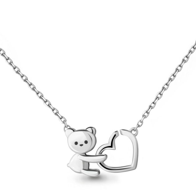 Колье из родированого серебра 925 пробы 73592