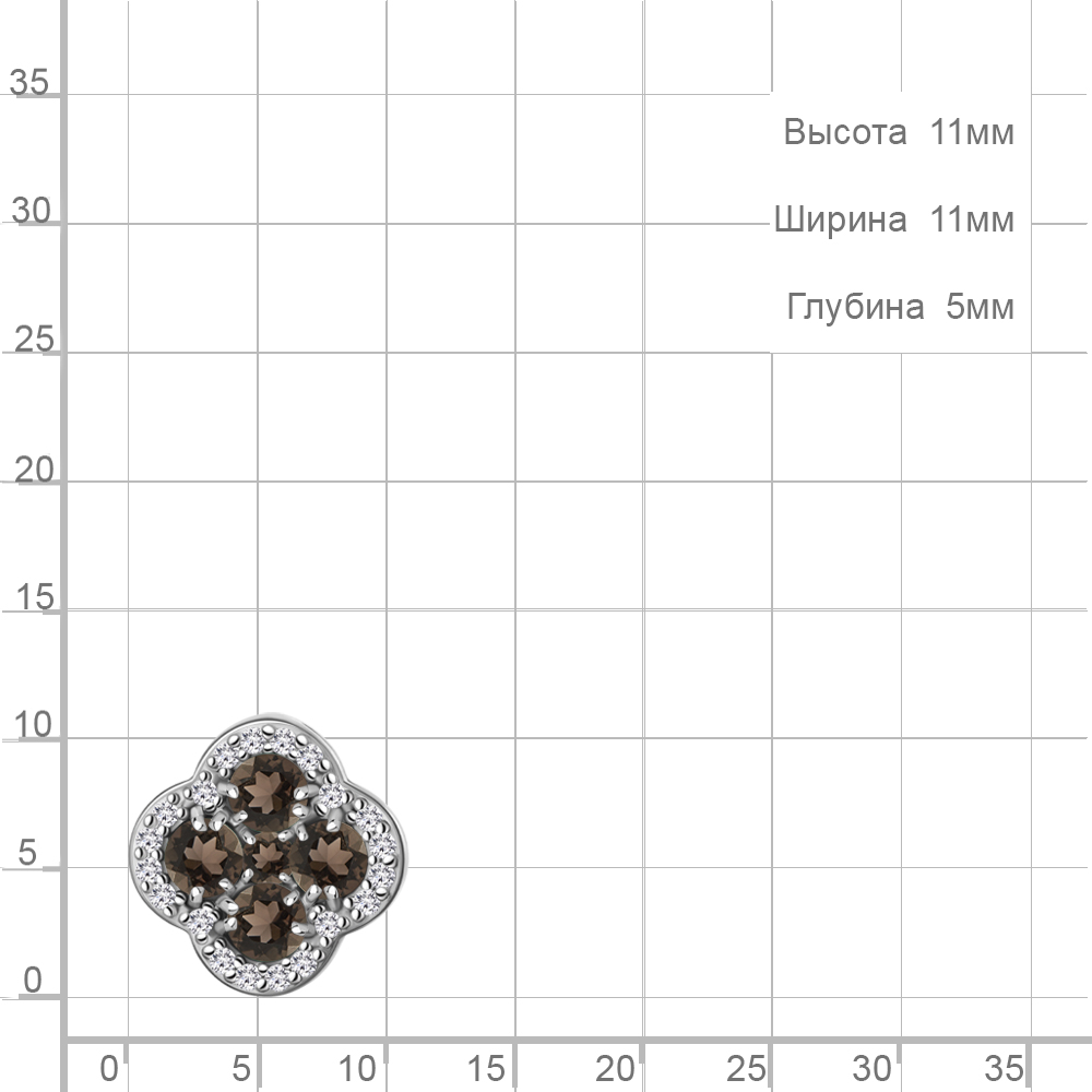 Подвеска из родированого серебра 925 пробы 2546401А