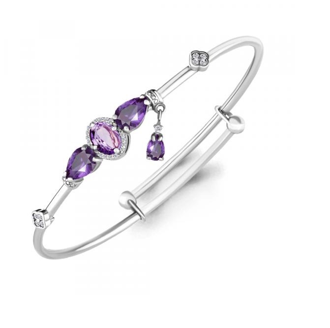 Браслет из родированого серебра 925 пробы 7438604А