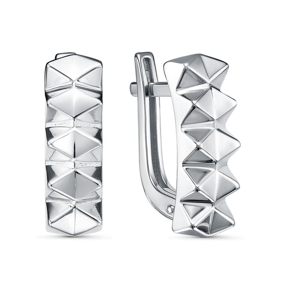 Серьги с английским замком женские из родированого серебра 925 пробы с120782