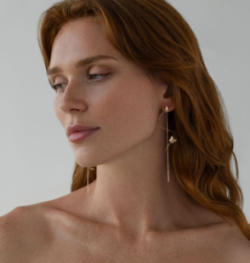 Серьги протяжки из красного золота 585 пробы НС12-1832