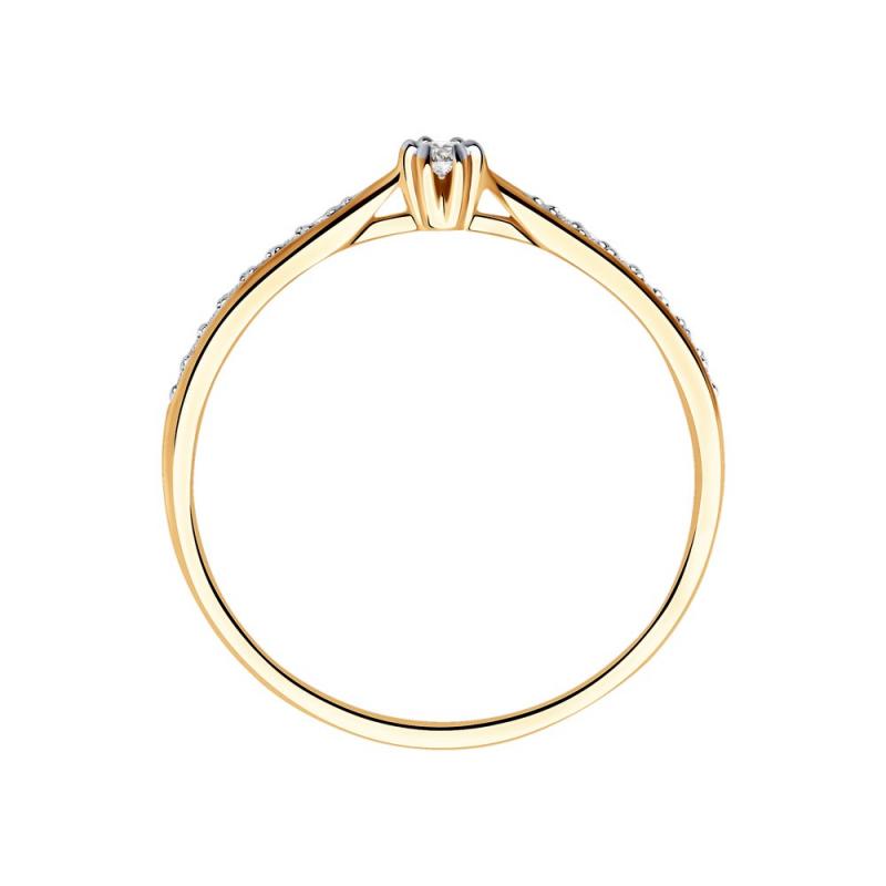 Кольцо из красного золота 585 пробы 1011920 с бриллиантом