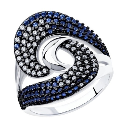 Кольцо из родированого серебра 925 пробы 94013223