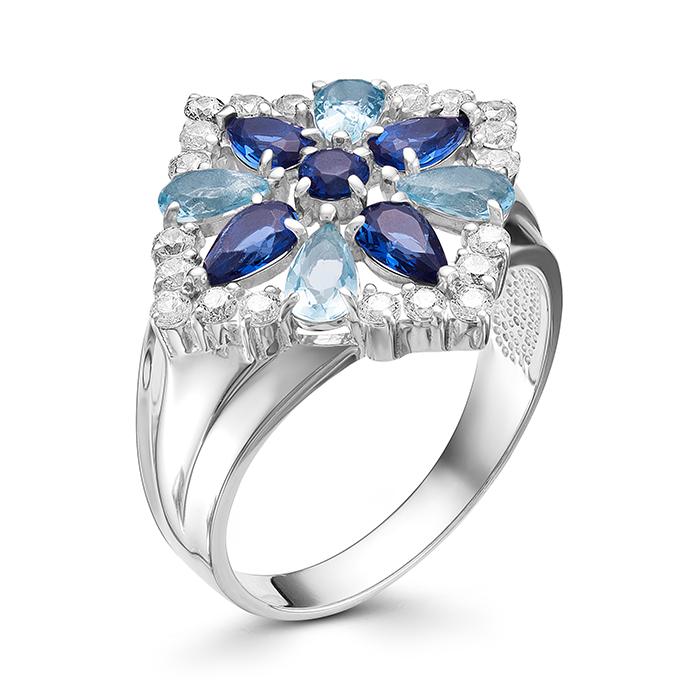 Кольцо из родированого серебра 925 пробы 01-0533/0М52-00