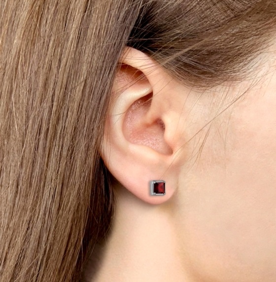 Пусеты из родированого серебра 925 пробы 45028003