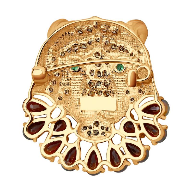 Брошь из красного золота 585 пробы 740376