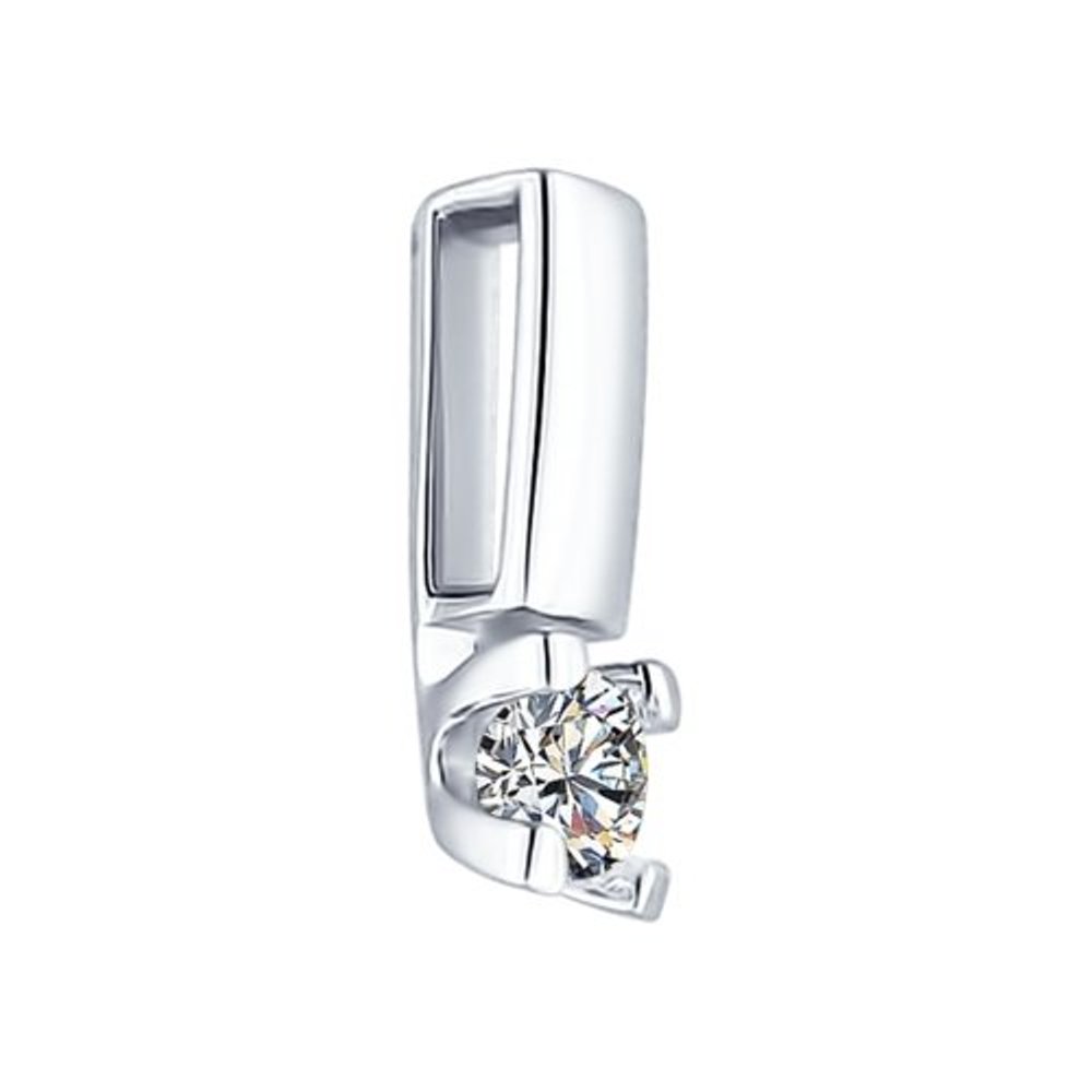 Подвеска из родированного серебра 925 пробы 89030017 с фианитом swarovski