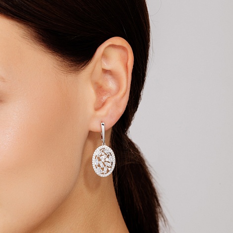 Серьги из серебра 02-2835/00КЦ-00