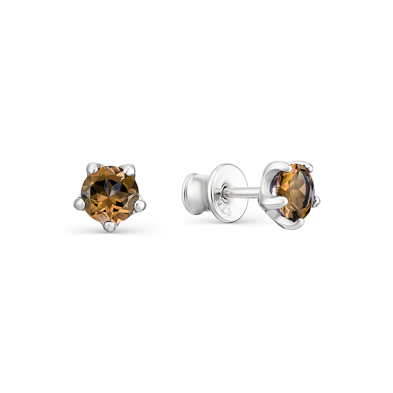 Пусеты из родированого серебра 925 пробы 02-1193/00СТ-00