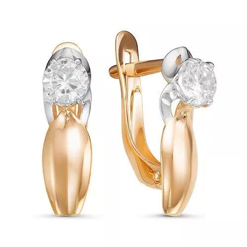 Серьги с английским замком женские из золота 585 пробы 126971