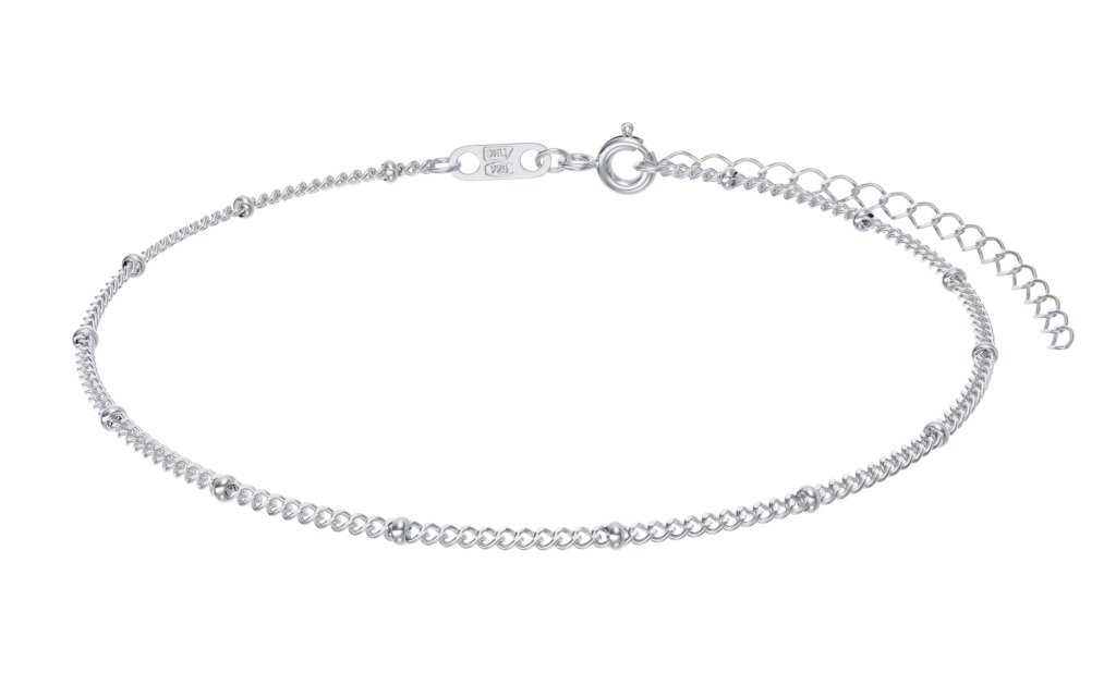 Браслет из родированого серебра 925 пробы НБ22-084Р-3 д. 0,4  , плетение: сатурна 1+1 на гурмете