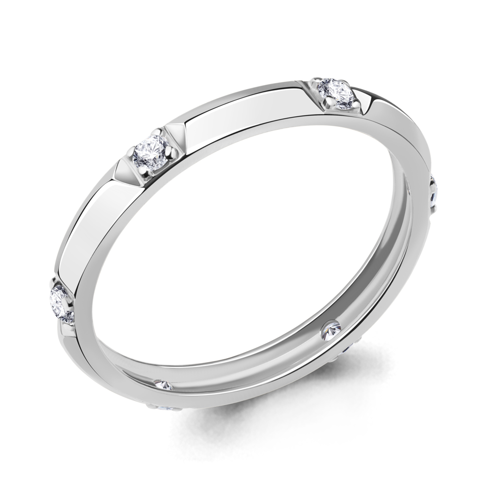 Кольцо из золота 585 пробы 964062 с бриллиантами  Белый