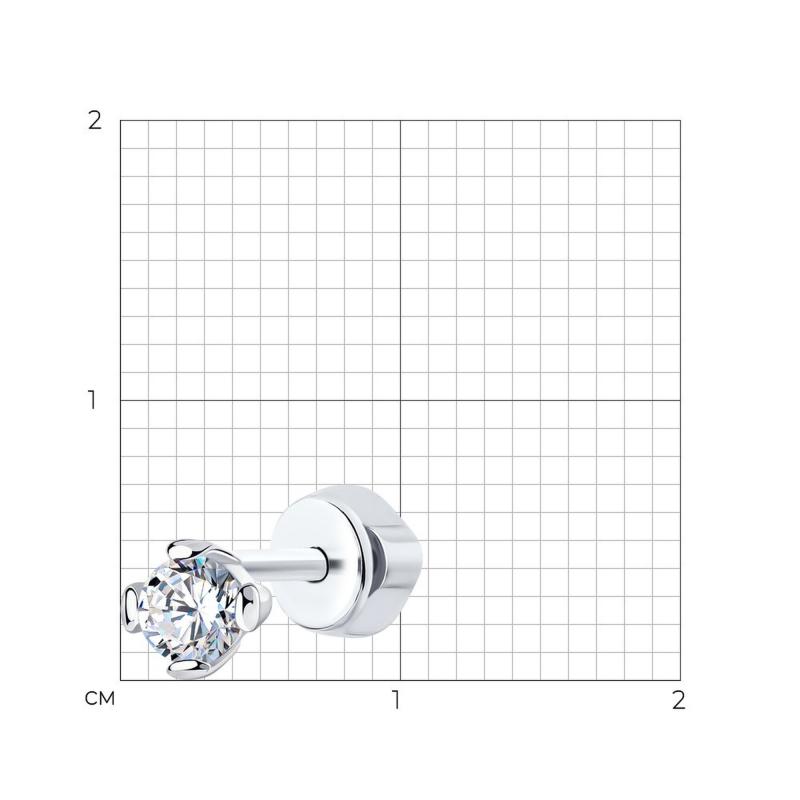 Пусета из родированого серебра 925 пробы 94170001