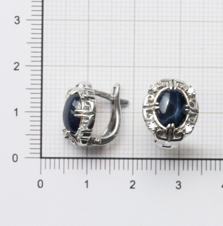 Серьги с английским замком женские из белого золота 585 пробы 21270-214
